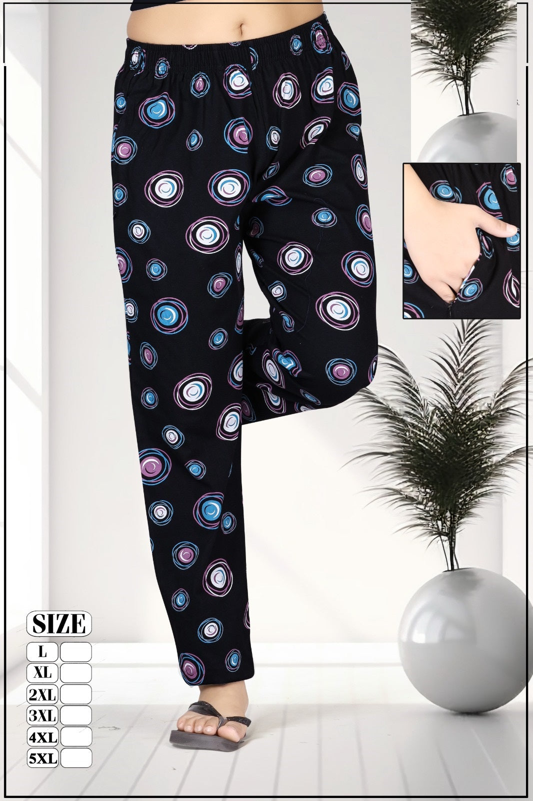 Print 290425 Vp Hosiery Women Night Lower Exporter Gujarat