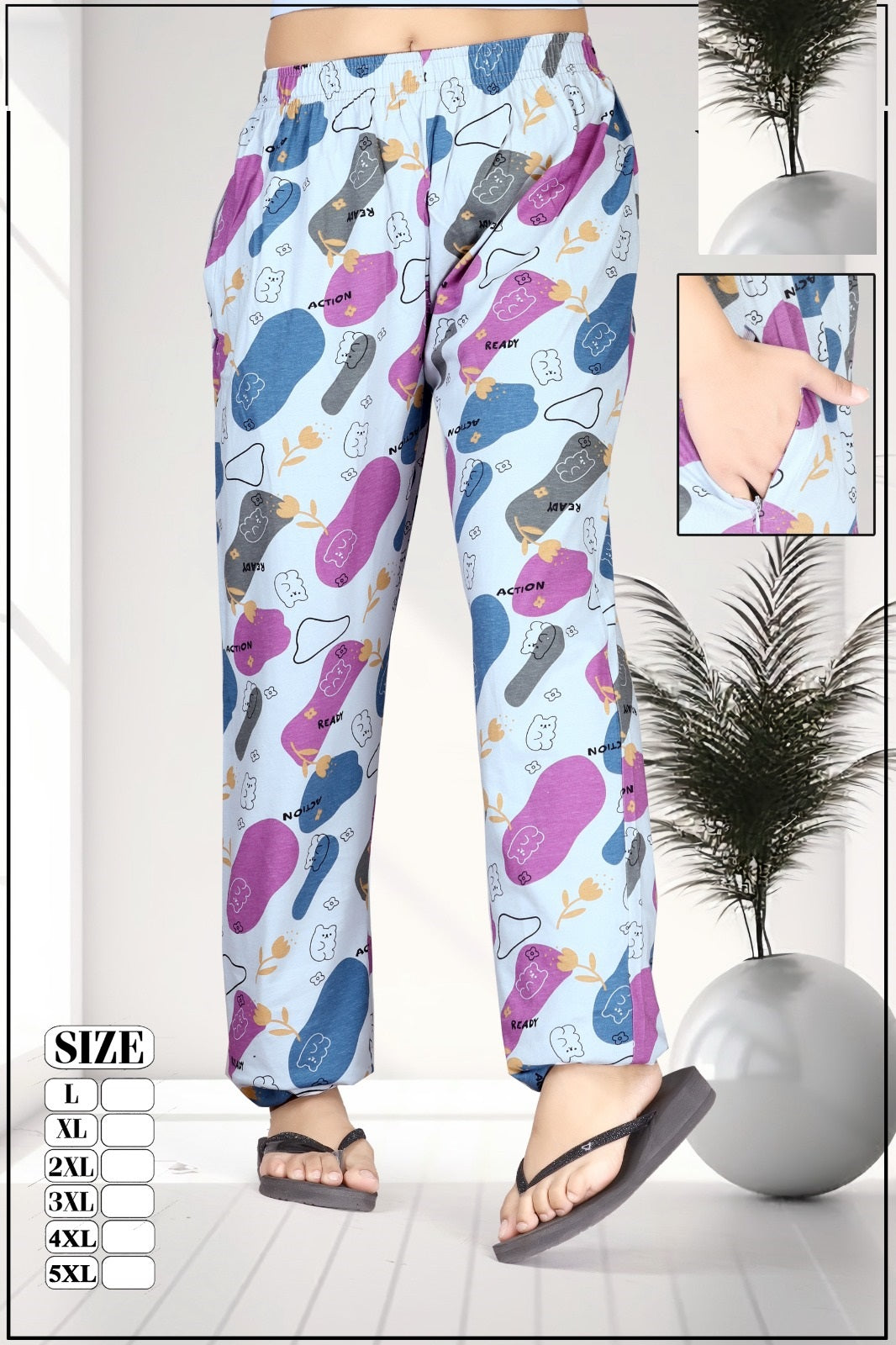 Print 290425 Vp Hosiery Women Night Lower Exporter Gujarat