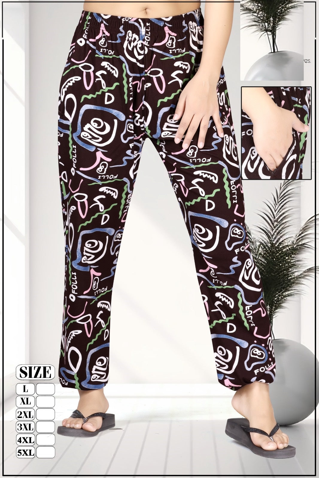 Print 290425 Vp Hosiery Women Night Lower Exporter Gujarat
