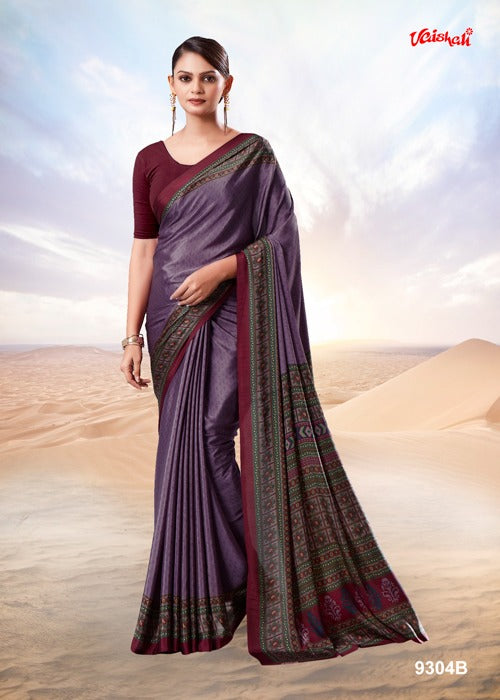 Print 2905 Vaishali Fashions Crape Sarees Exporter Gujarat