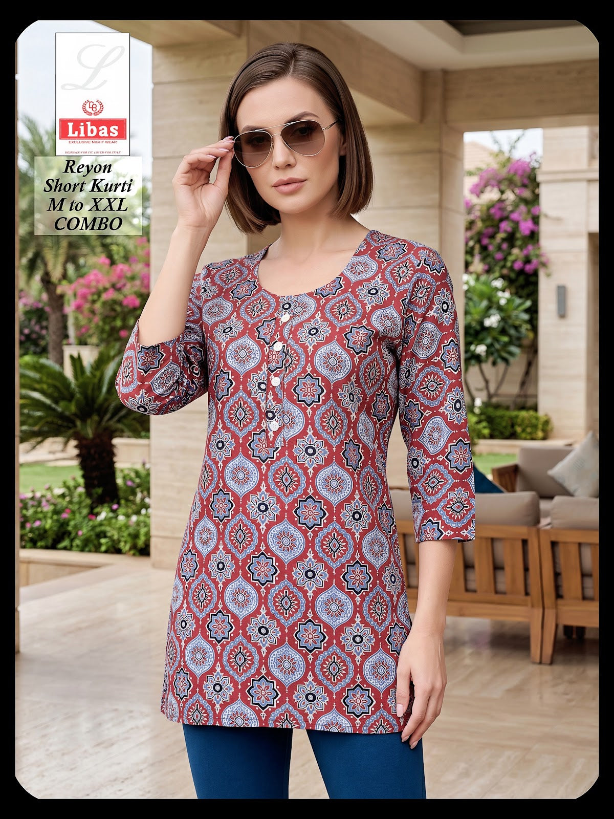 Print 300626 Amiti Cotton Rayon Short Kurtis Manufacturer Ahmedabad
