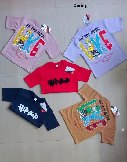 Print 300926 Dering Cotton Looper Boys Tshirt Wholesaler Gujarat