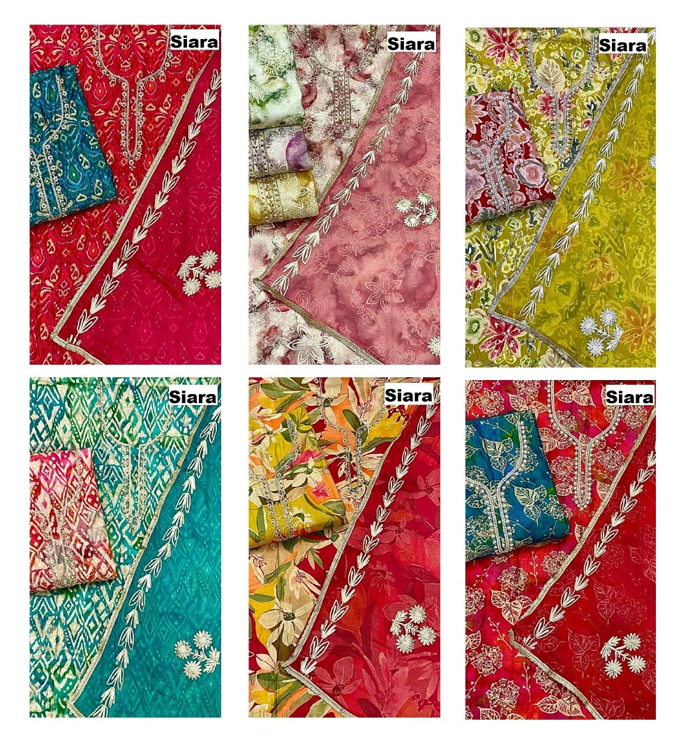 Print 410 Siara Salwar Suits Supplier Gujarat