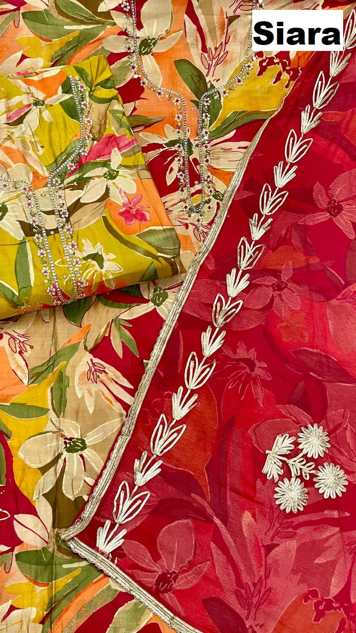 Print 410 Siara Salwar Suits Supplier Gujarat