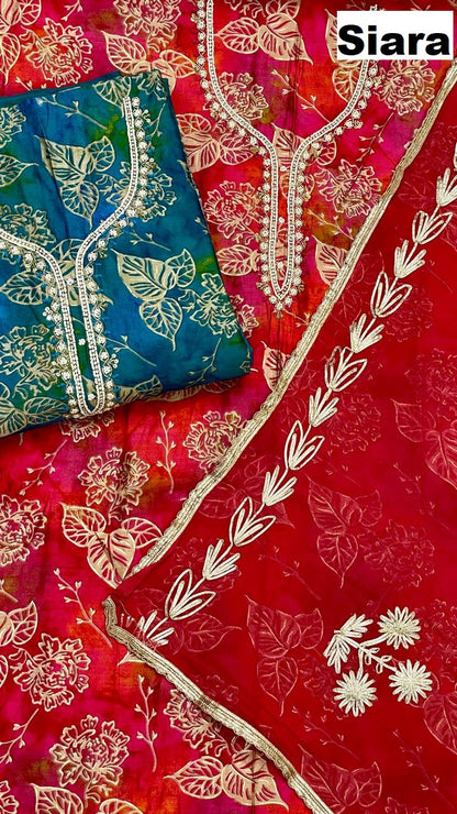 Print 410 Siara Salwar Suits Supplier Gujarat