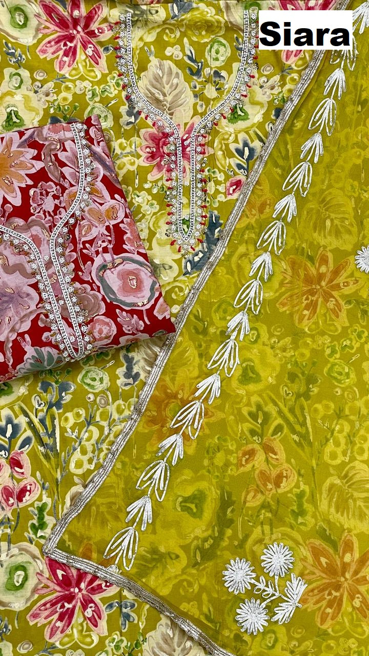 Print 410 Siara Salwar Suits Supplier Gujarat