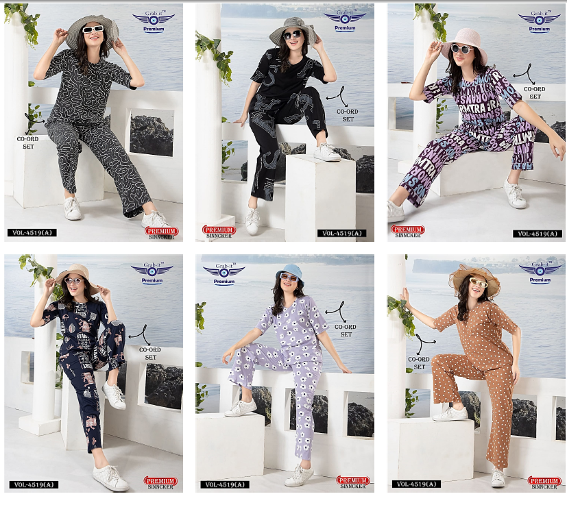 Print 4519 A Grab It Sinker Co Ord Set Exporter Ahmedabad