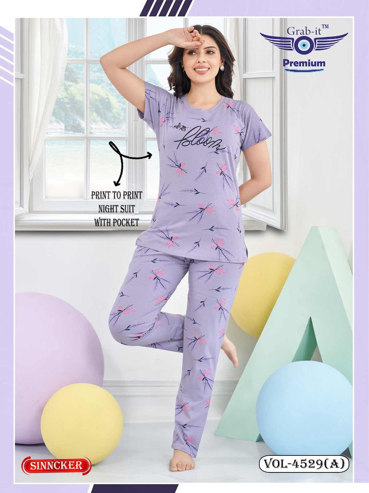 Print 4529 A Grab It Pyjama Night Suits Supplier Gujarat