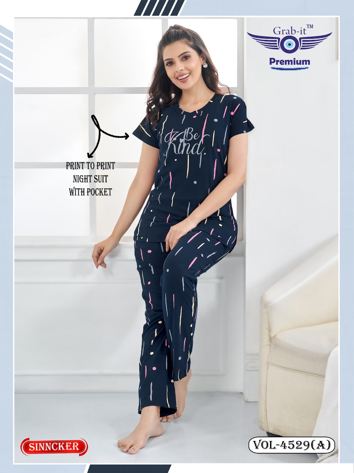 Print 4529 A Grab It Pyjama Night Suits Supplier Gujarat