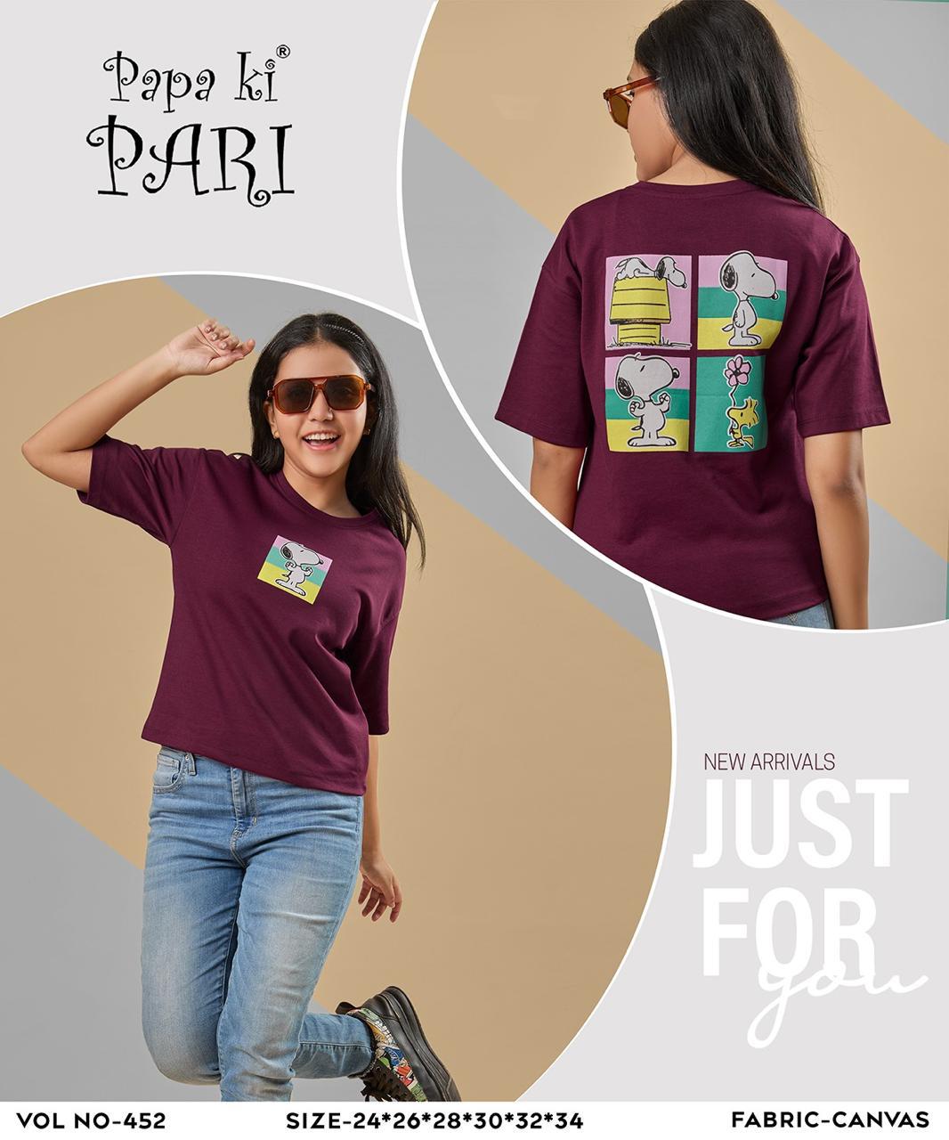 Print 452 Papa Ki Pari Canvas Girls Top Manufacturer Ahmedabad