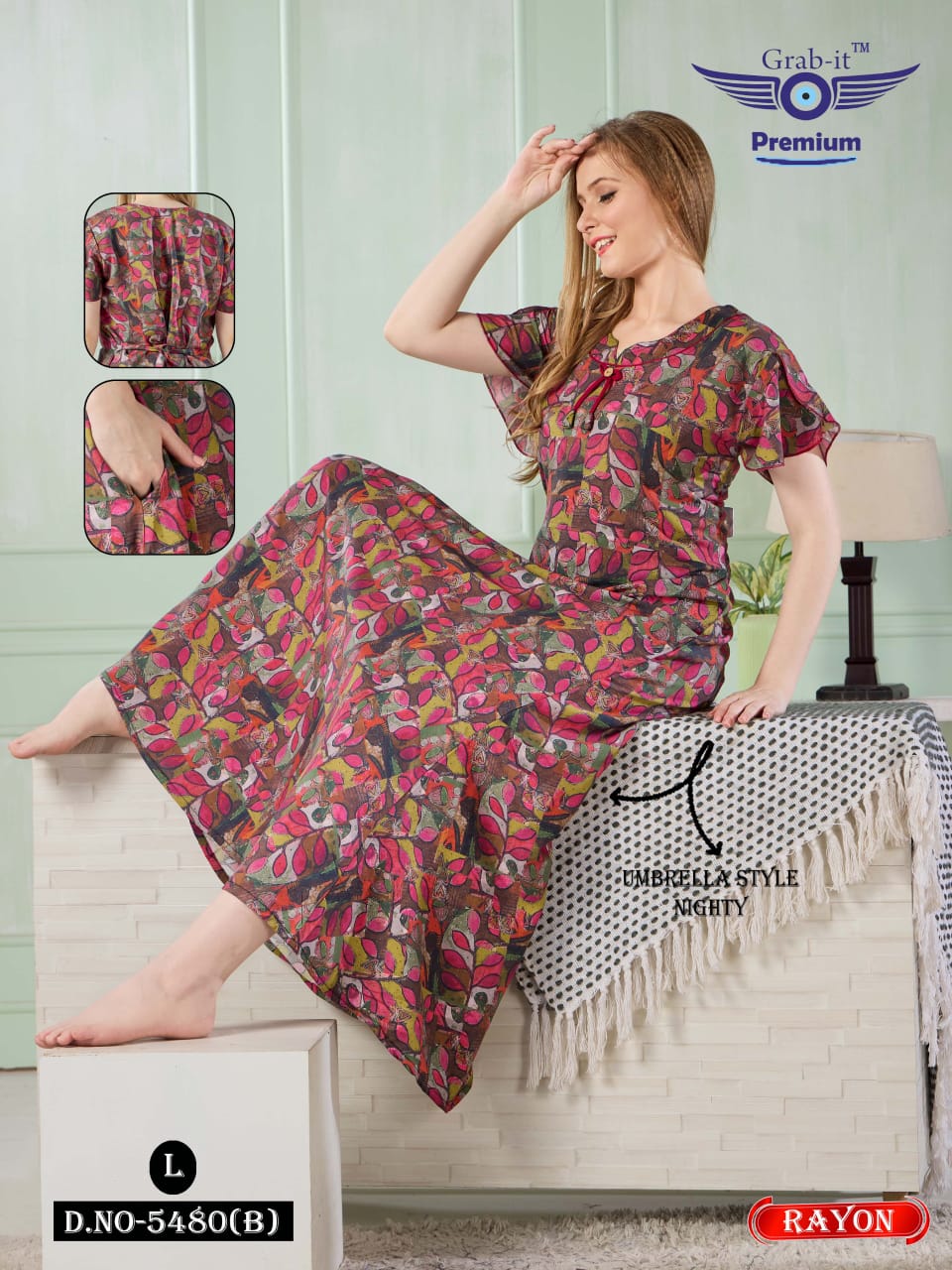 Print 5480 To 5485 Grab It Night Gowns Manufacturer India