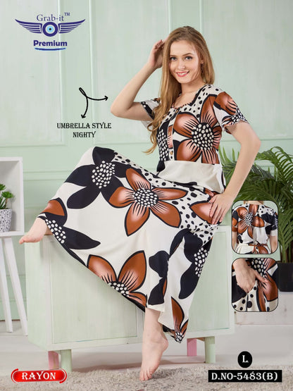 Print 5480 To 5485 Grab It Night Gowns Manufacturer India