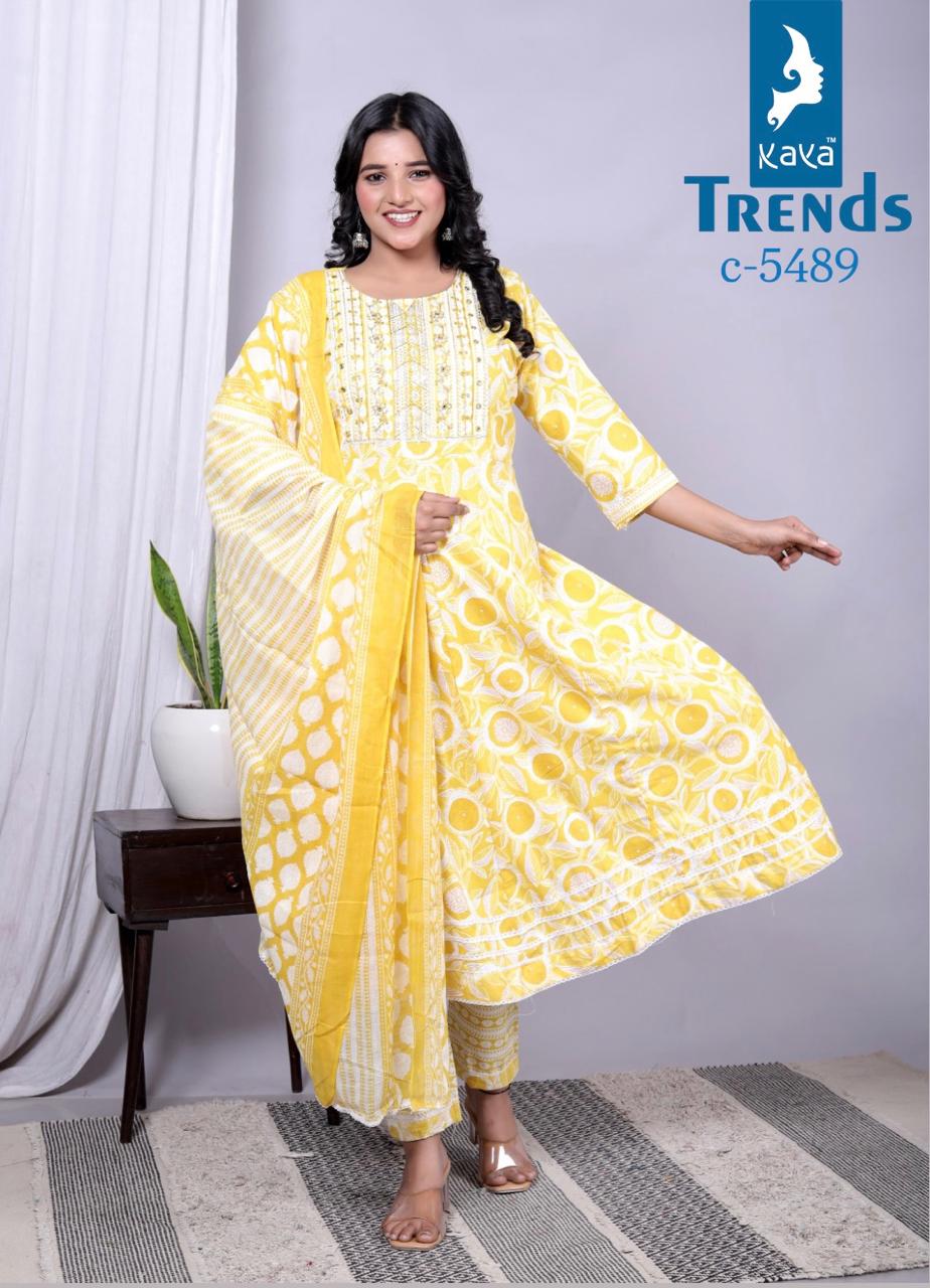 Print Anarkali Kaya Readymade Cotton Pant Suits Wholesale Price