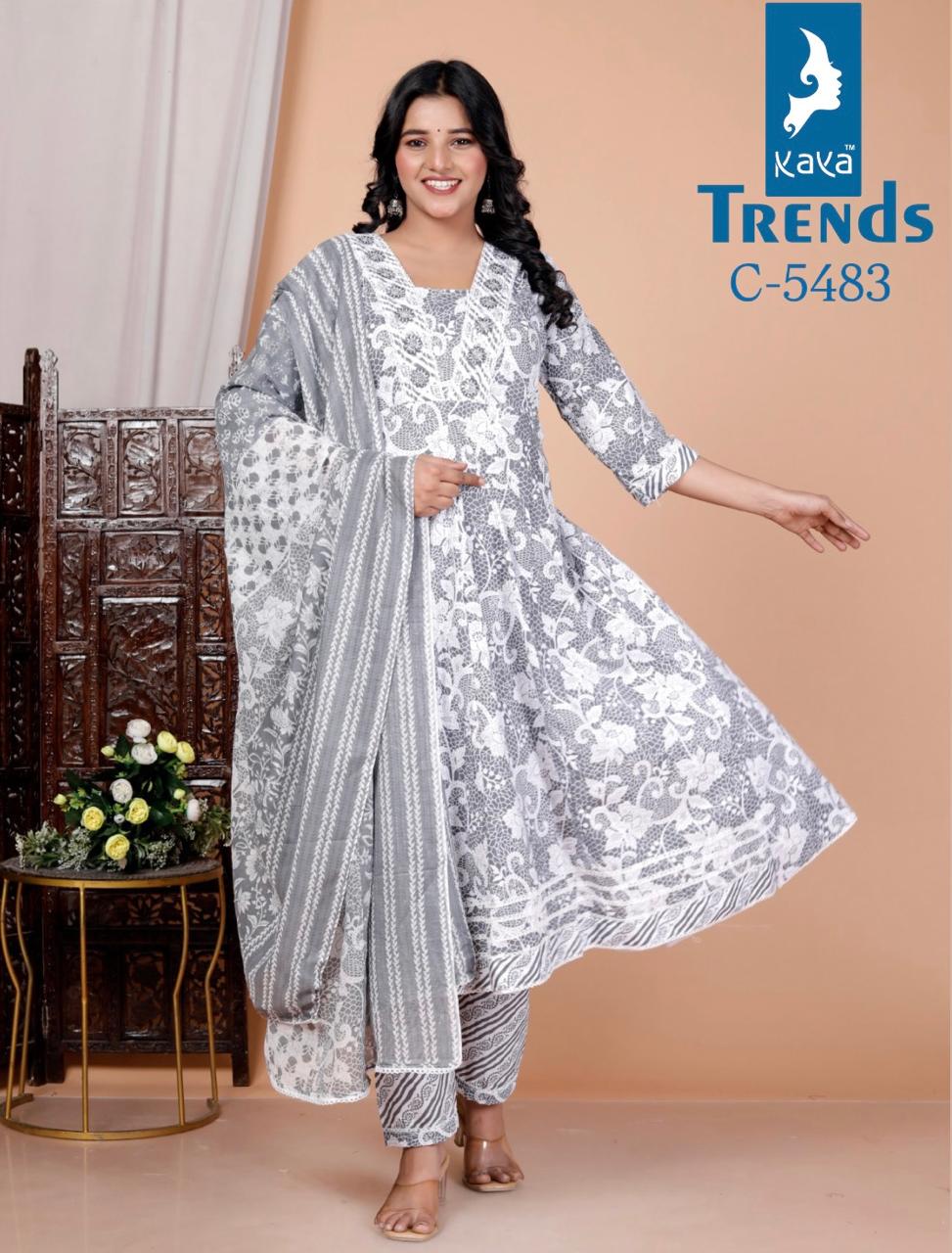 Print Anarkali Kaya Readymade Cotton Pant Suits Wholesale Price
