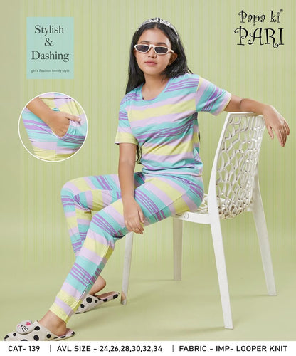 Print Cat 139 Papa Ki Pari Imported Girls Co Ord Set Wholesaler Gujarat