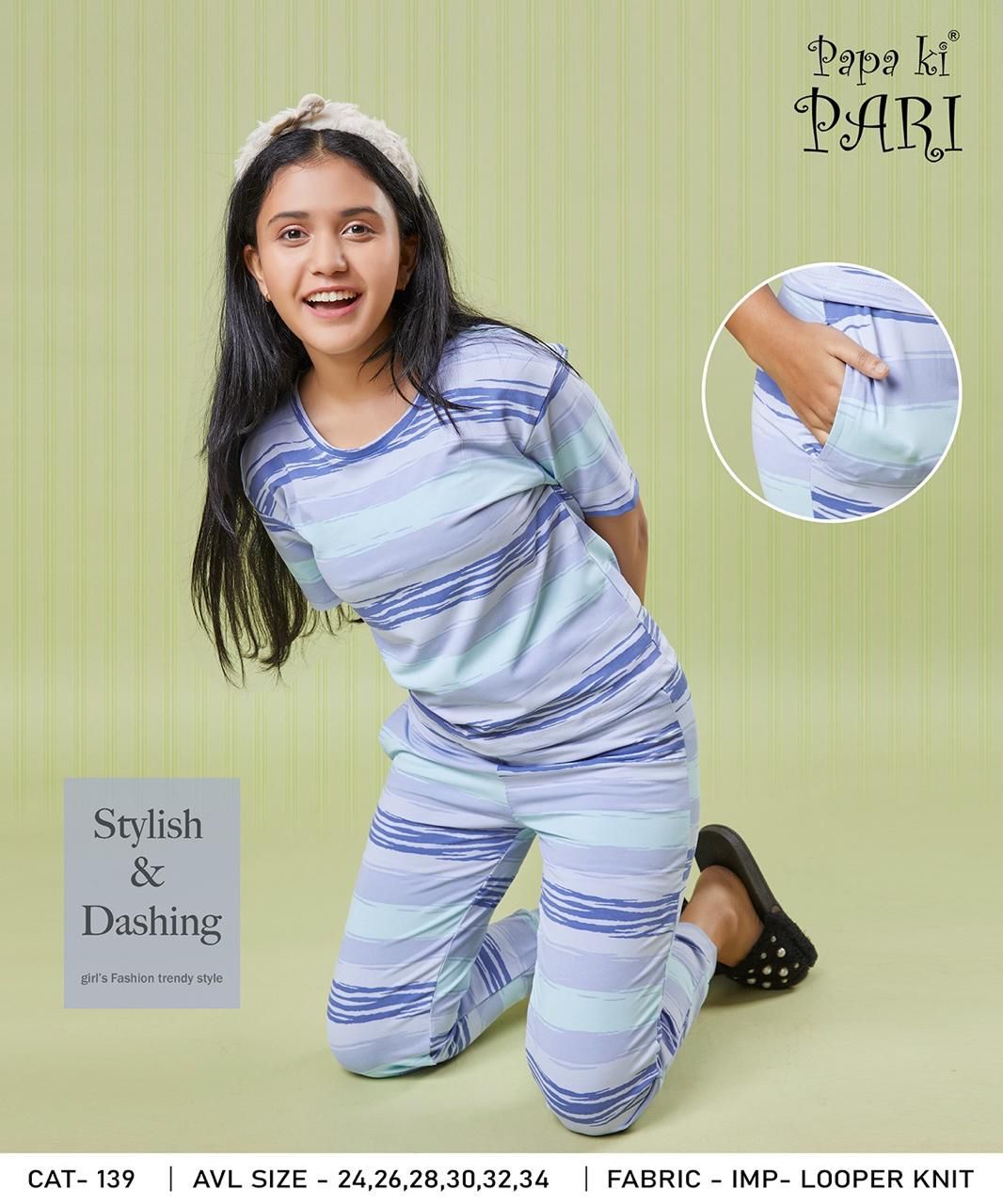 Print Cat 139 Papa Ki Pari Imported Girls Co Ord Set Wholesaler Gujarat
