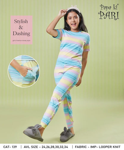 Print Cat 139 Papa Ki Pari Imported Girls Co Ord Set Wholesaler Gujarat