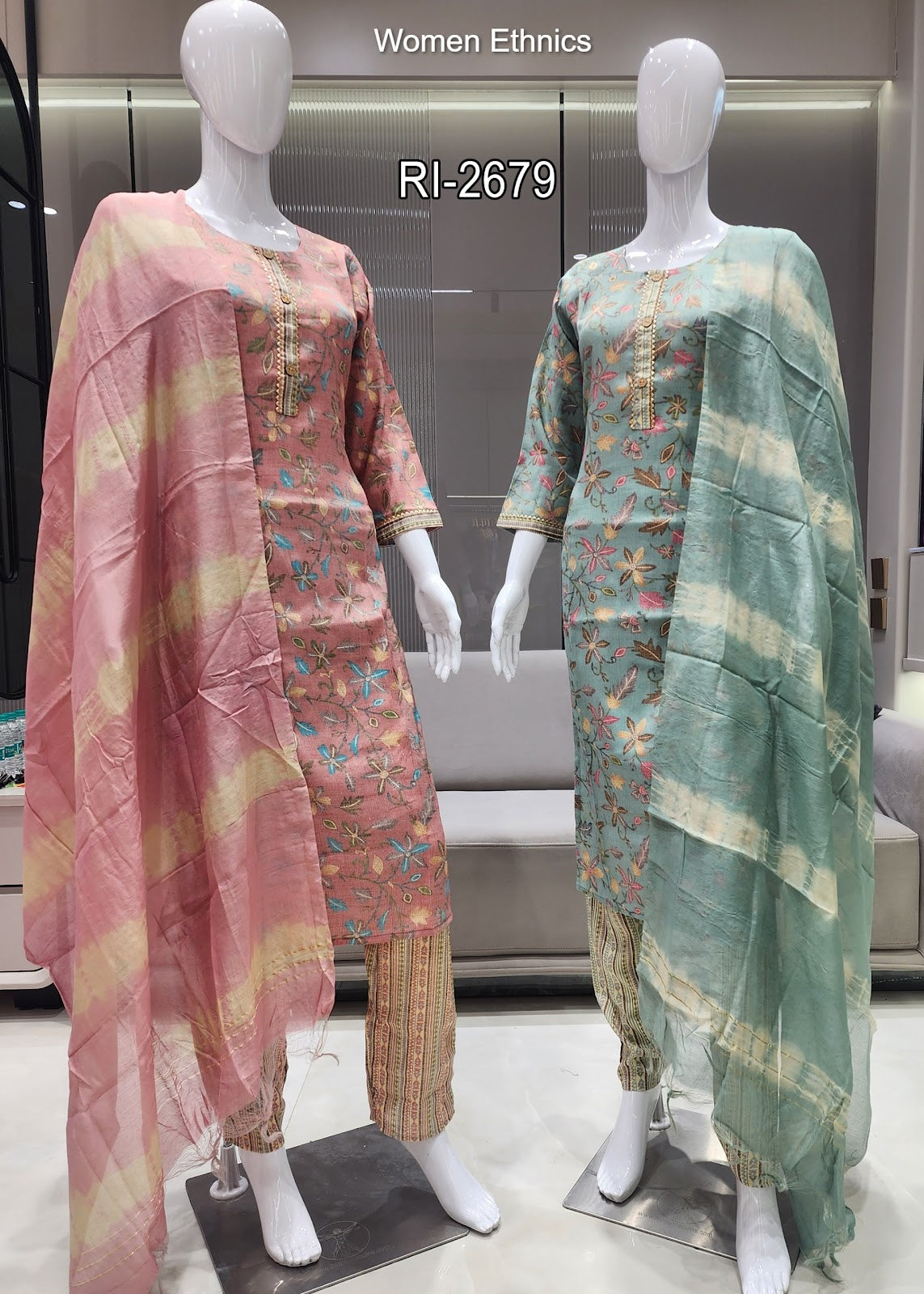 Print Design 270325 Women Ethnics Capsule Readymade Pant Style Suits Supplier Gujarat