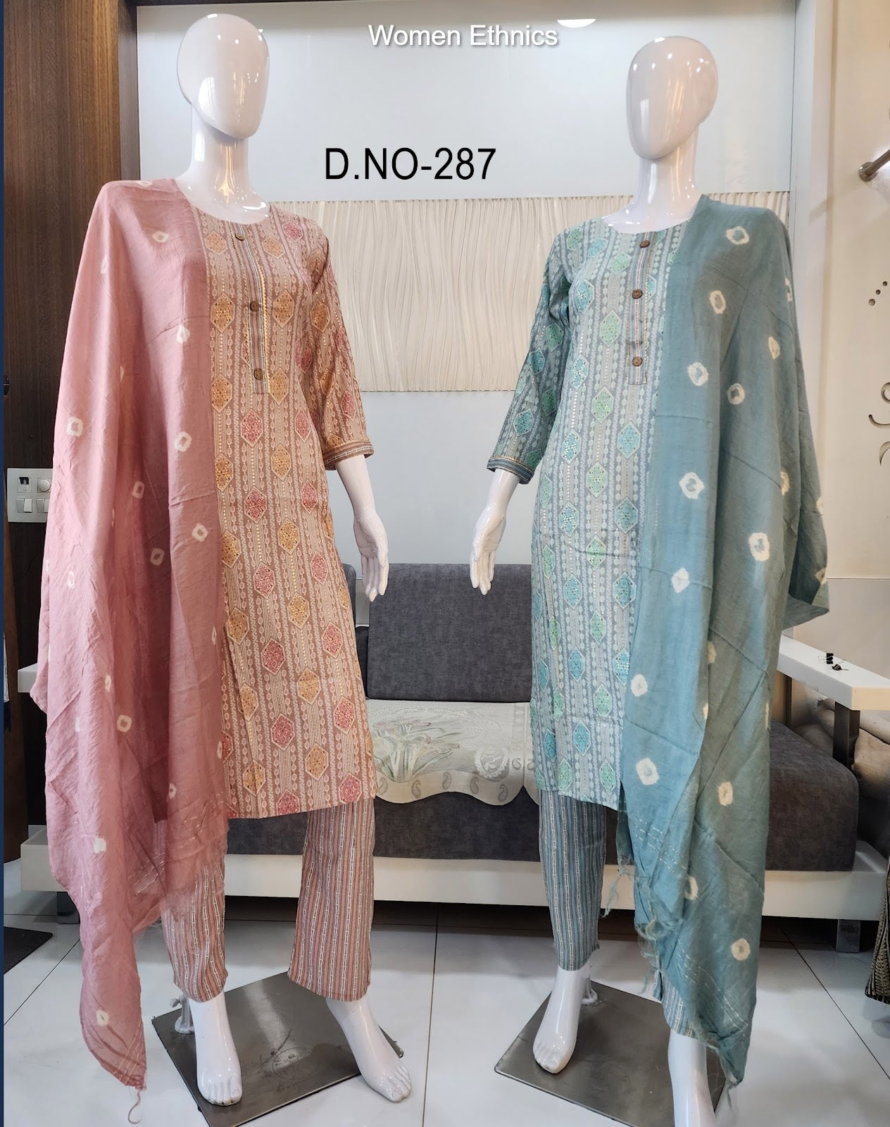 Print Design 270325 Women Ethnics Capsule Readymade Pant Style Suits Supplier Gujarat