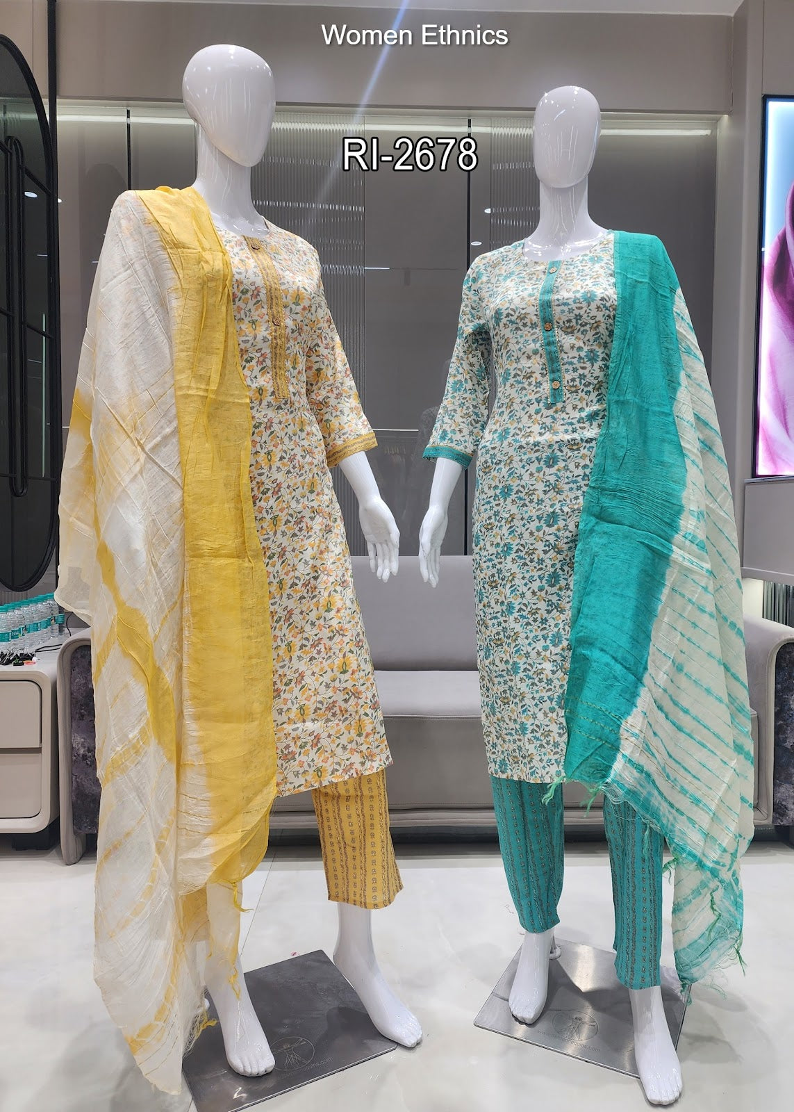 Print Design 270325 Women Ethnics Capsule Readymade Pant Style Suits Supplier Gujarat