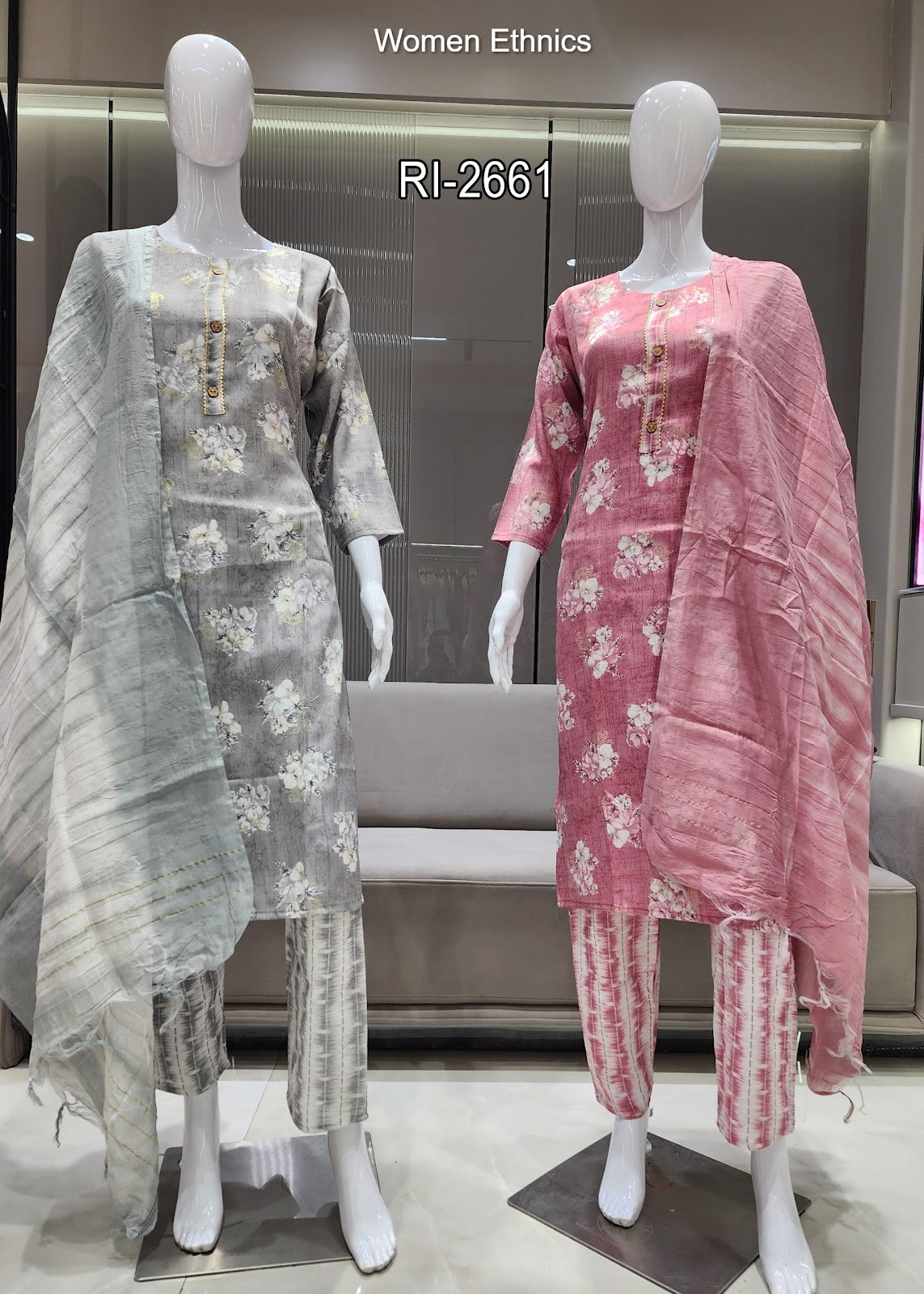 Print Design 270325 Women Ethnics Capsule Readymade Pant Style Suits Supplier Gujarat