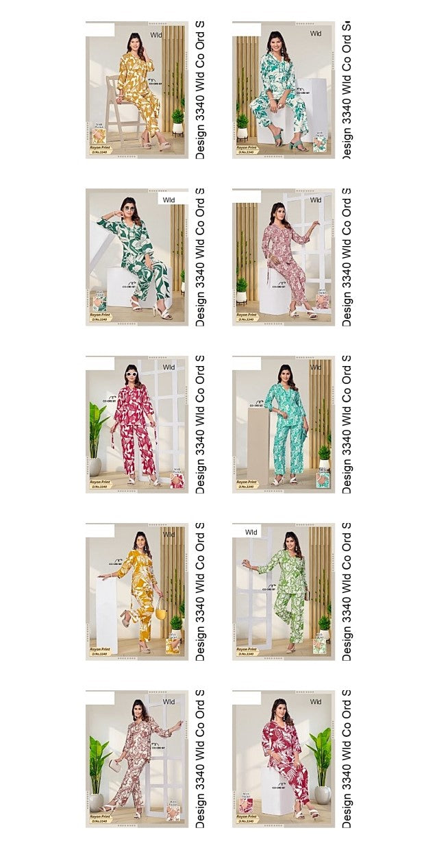 Print Design 3340 Wld Rayon Co Ord Set Manufacturer Gujarat