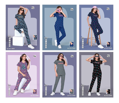 Print Design 5005 Vp Biowash Pyjama Night Suits Manufacturer Gujarat