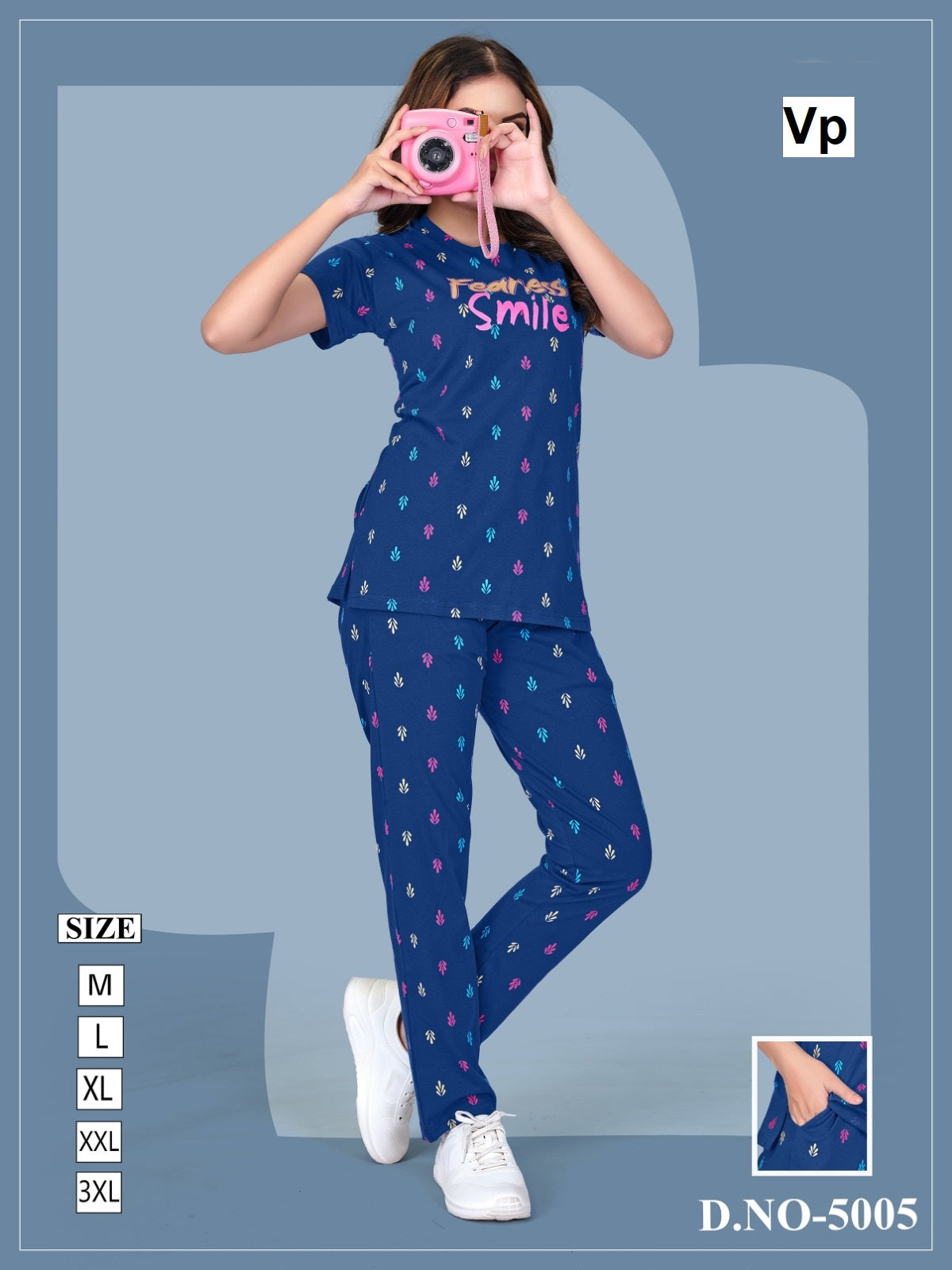 Print Design 5005 Vp Biowash Pyjama Night Suits Manufacturer Gujarat