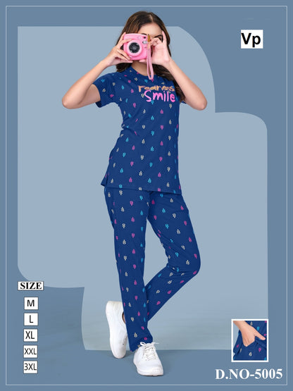 Print Design 5005 Vp Biowash Pyjama Night Suits Manufacturer Gujarat