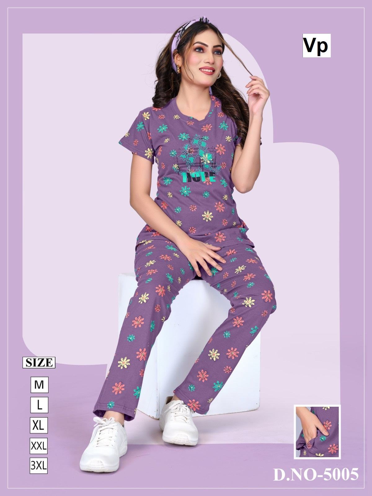 Print Design 5005 Vp Biowash Pyjama Night Suits Manufacturer Gujarat