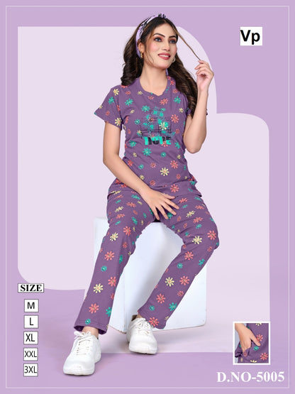 Print Design 5005 Vp Biowash Pyjama Night Suits Manufacturer Gujarat
