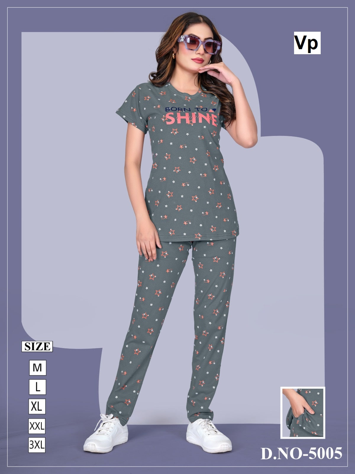 Print Design 5005 Vp Biowash Pyjama Night Suits Manufacturer Gujarat