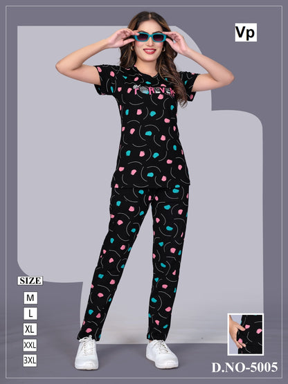 Print Design 5005 Vp Biowash Pyjama Night Suits Manufacturer Gujarat