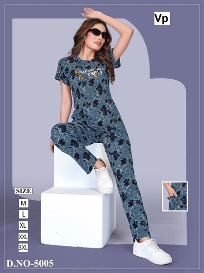 Print Design 5005 Vp Biowash Pyjama Night Suits Manufacturer Gujarat