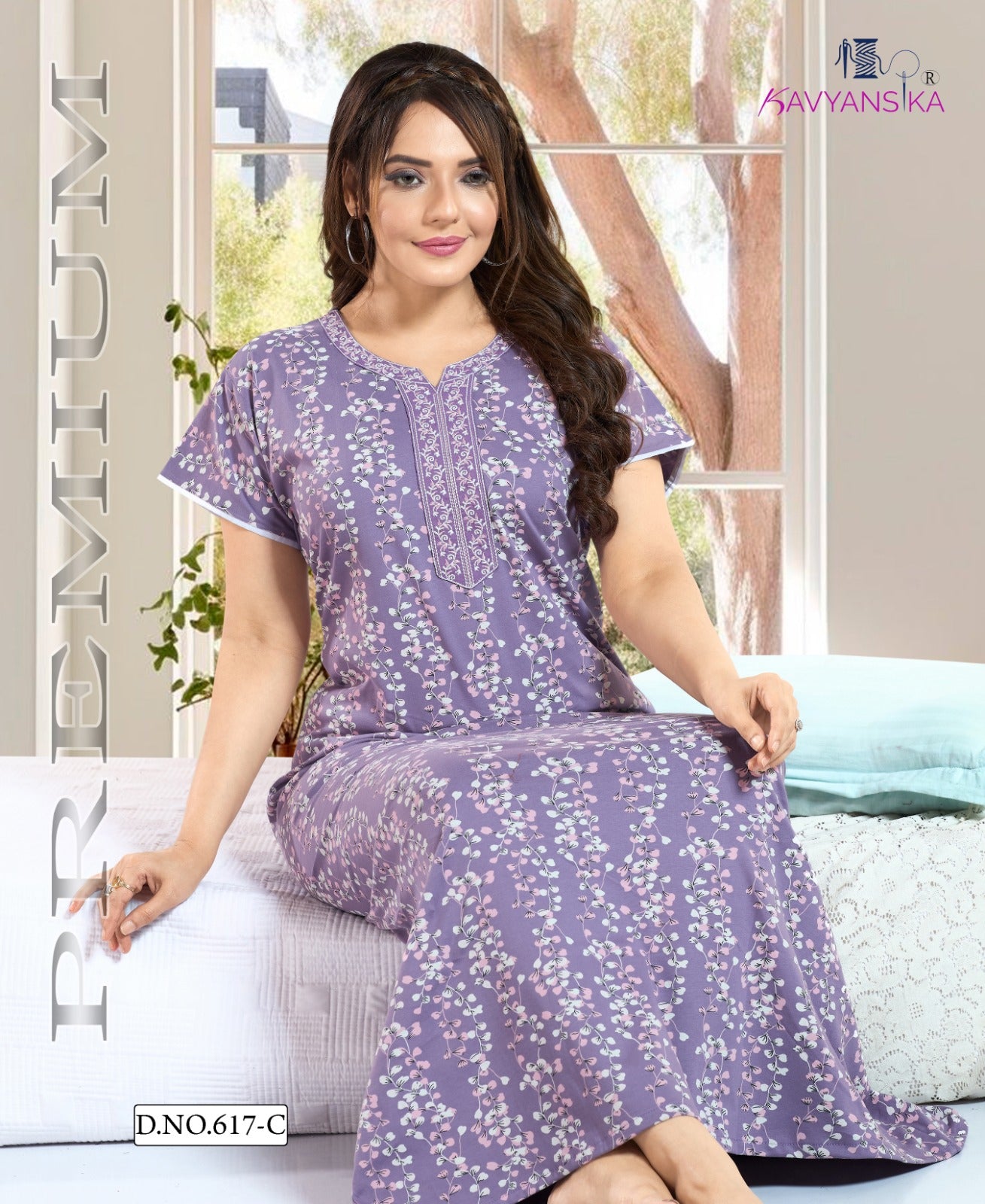 Print Design 617 Kavyansika Cotton Night Gowns Supplier