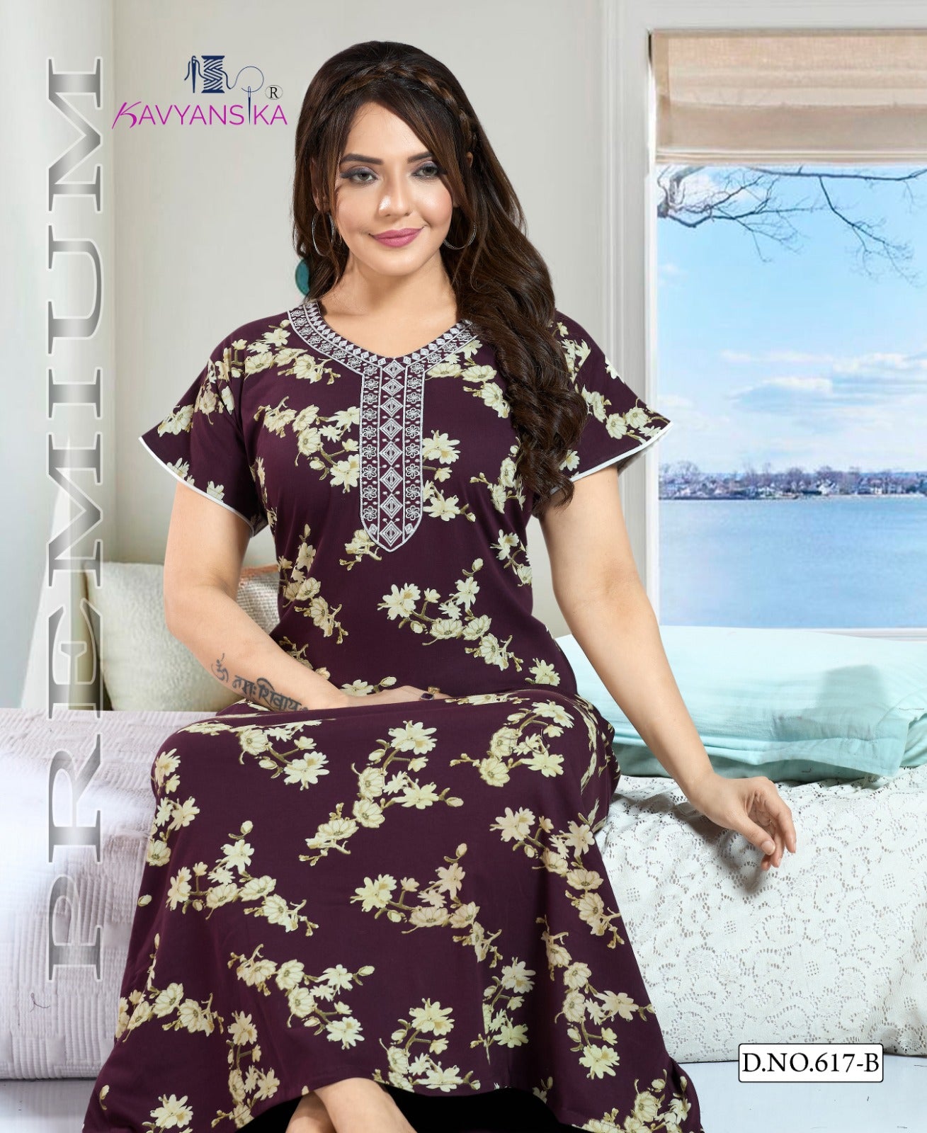 Print Design 617 Kavyansika Cotton Night Gowns Supplier