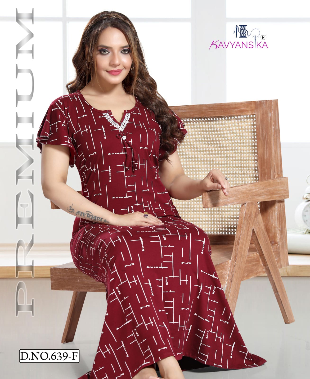 Print Design 639 Kavyansika Hosiery Cotton Night Gowns Exporter India