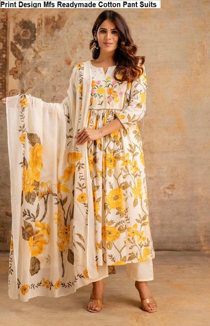 Print Design Mfs Readymade Cotton Pant Suits Manufacturer Gujarat