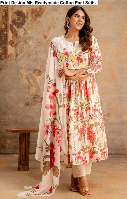 Print Design Mfs Readymade Cotton Pant Suits Manufacturer Gujarat