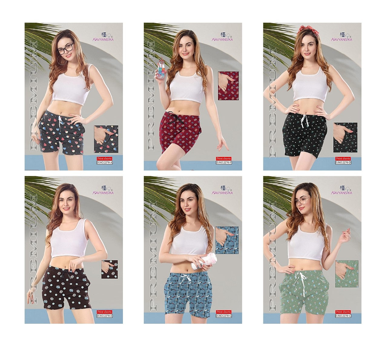 Print Design No 2270 Kavyansika Hosiery Women Shorts Wholesale