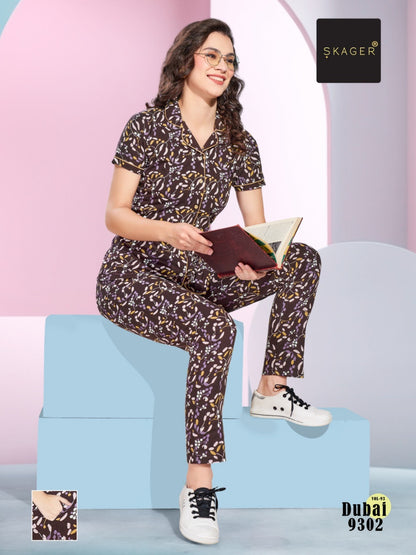 Print Dubai Vol 93 Skager Hosiery Cotton Collar Night Suits Exporter Ahmedabad