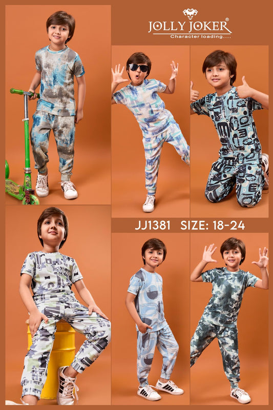 Print Jj 1381 Jolly Joker Aop Boys Co Ord Set Exporter Ahmedabad