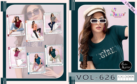 Print Plain Vol 626 Belly Sinker Pyjama Night Suits Manufacturer Gujarat