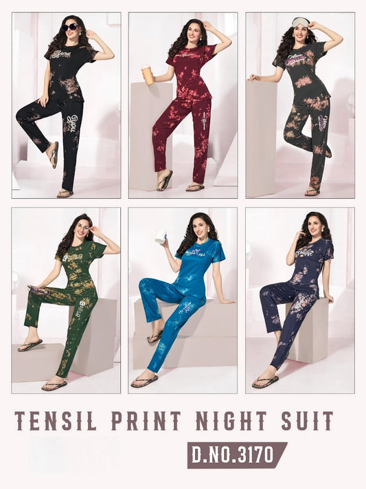 Print Tencil 3170 Wld Pyjama Night Suits Exporter Ahmedabad