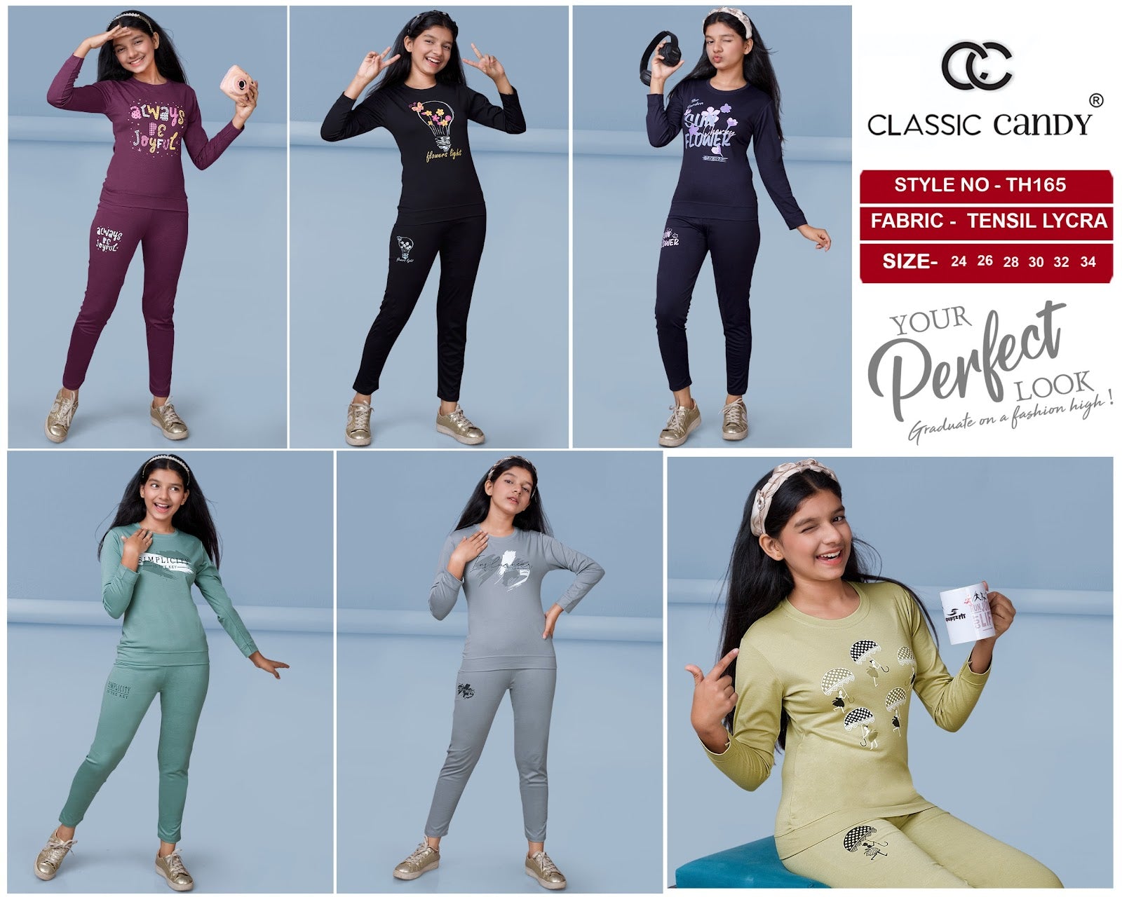Print Th-165 Classic Candy Tencil Lycra Girls Co Ord Set Supplier