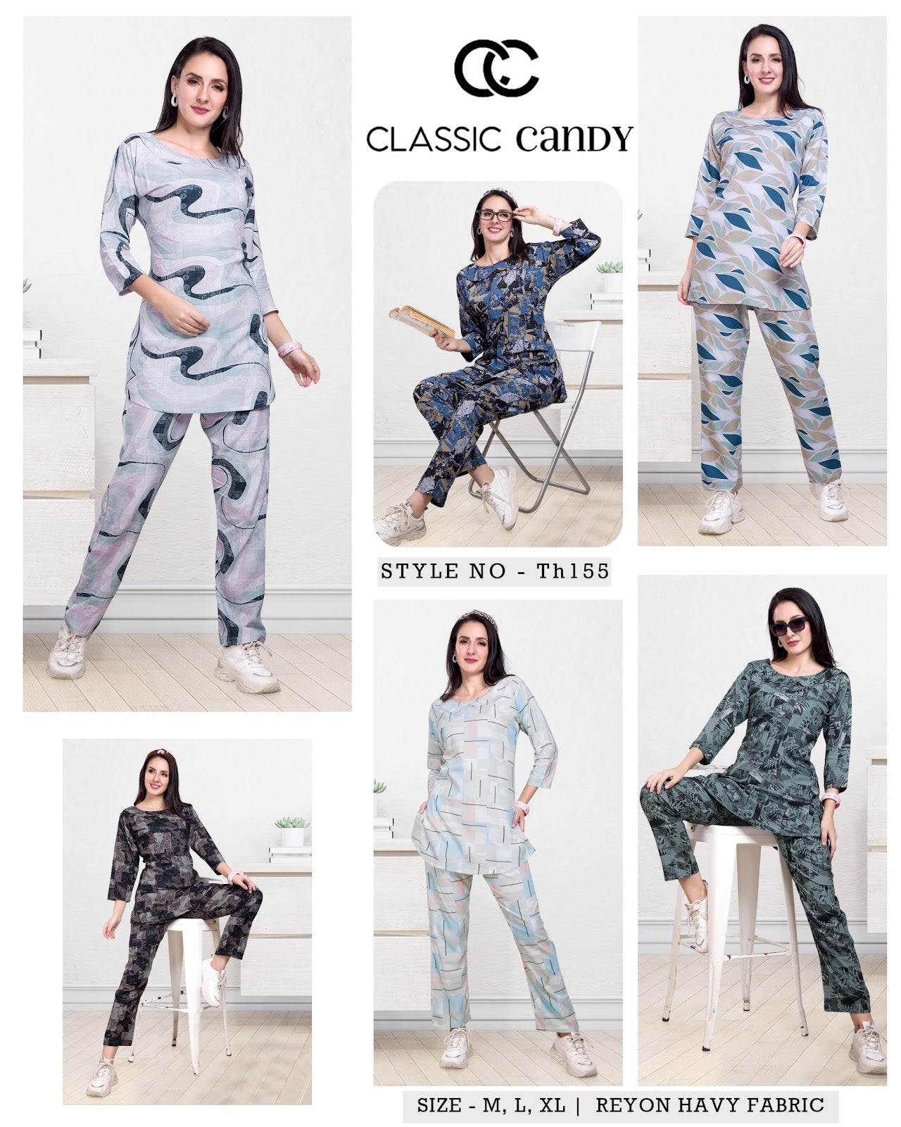 Print Th 155 Classic Candy Rayon Co Ord Set Wholesaler India