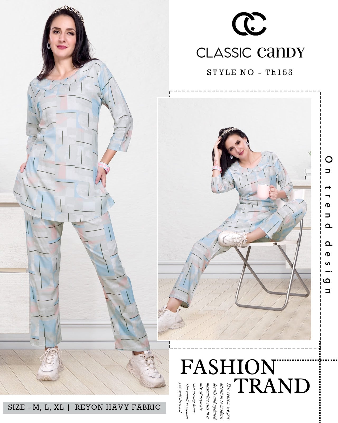 Print Th 155 Classic Candy Rayon Co Ord Set Wholesaler India