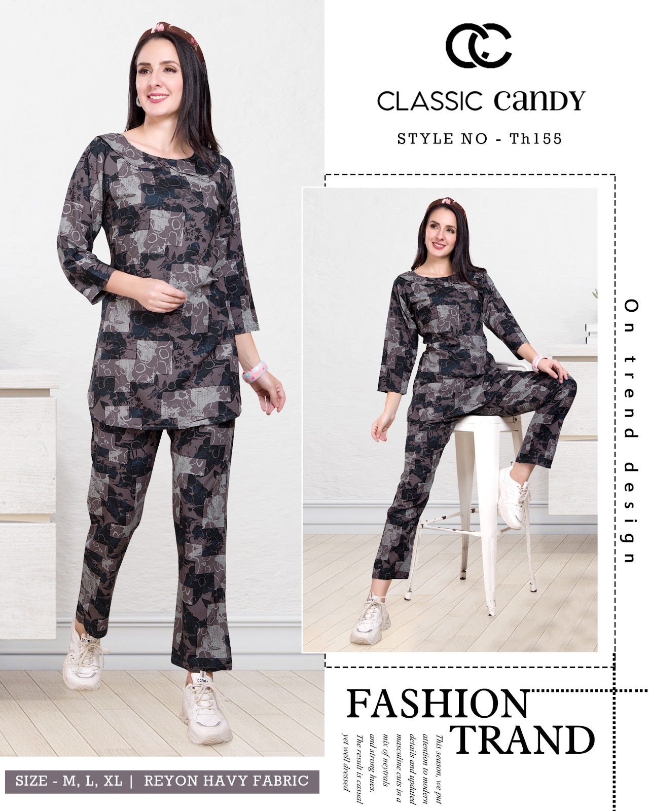Print Th 155 Classic Candy Rayon Co Ord Set Wholesaler India