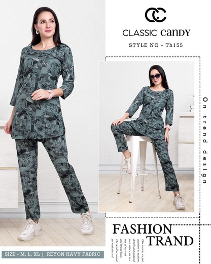 Print Th 155 Classic Candy Rayon Co Ord Set Wholesaler India