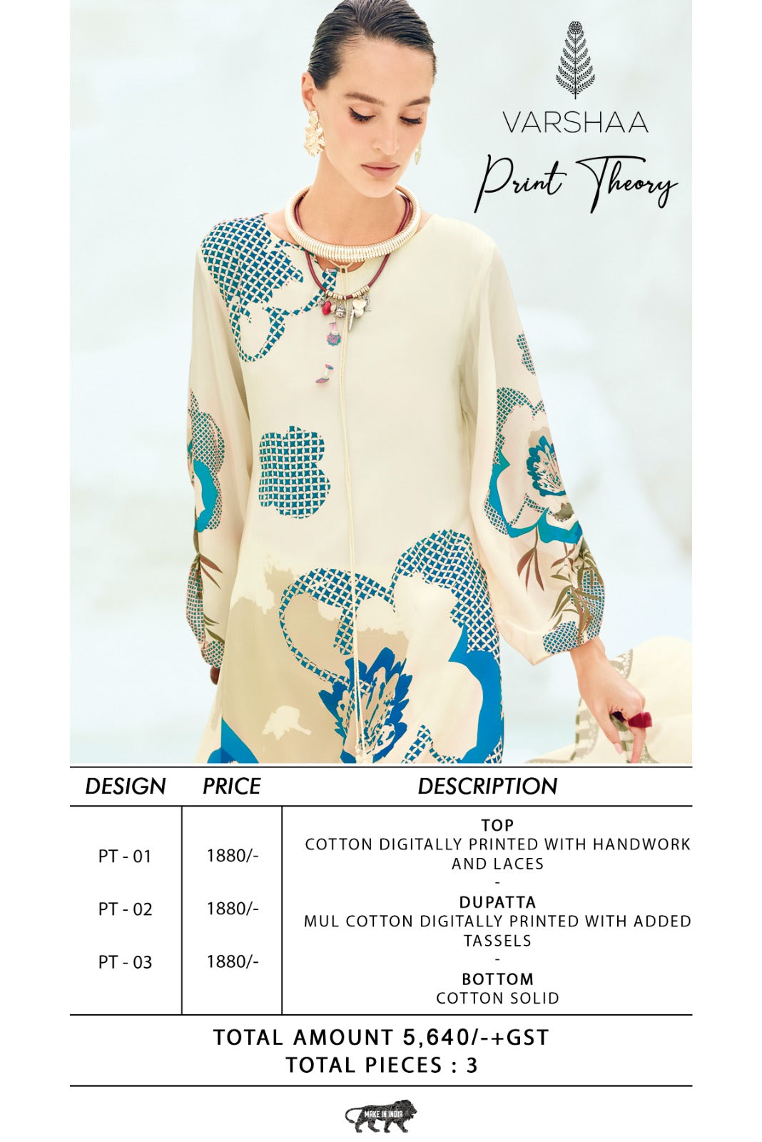 Print Theory Varshaa Cotton Pant Style Suits Exporter Gujarat